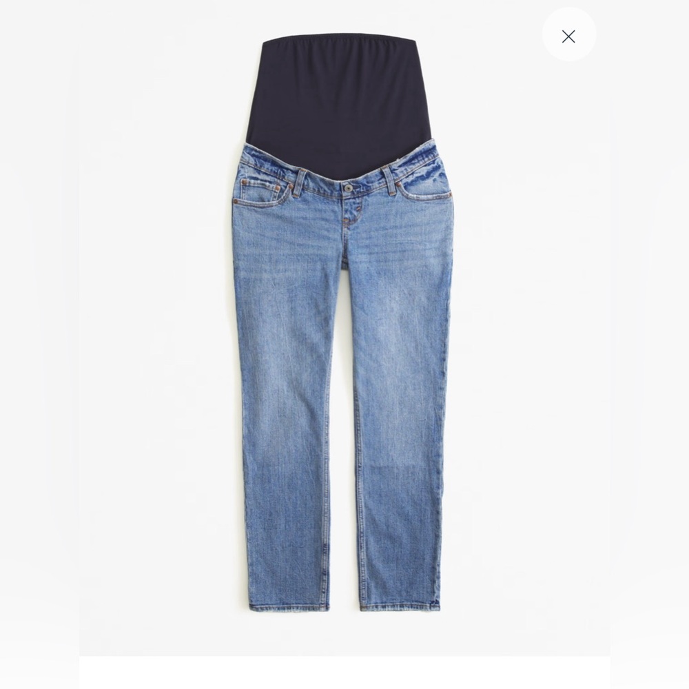 Abercrombie & Fitch Maternity Straight Leg Jeans with Black Panel